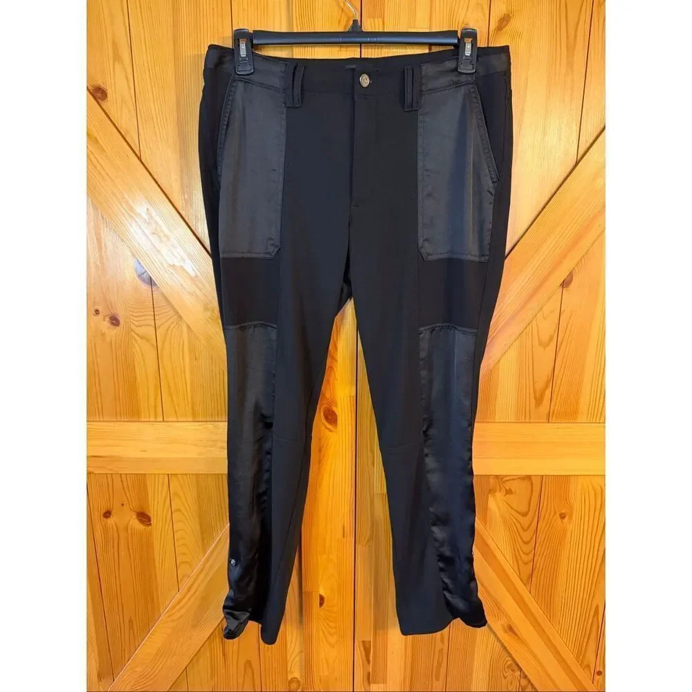 White House Black Market Women’s Utility Straight  Crop Black Pants Size 12 (693